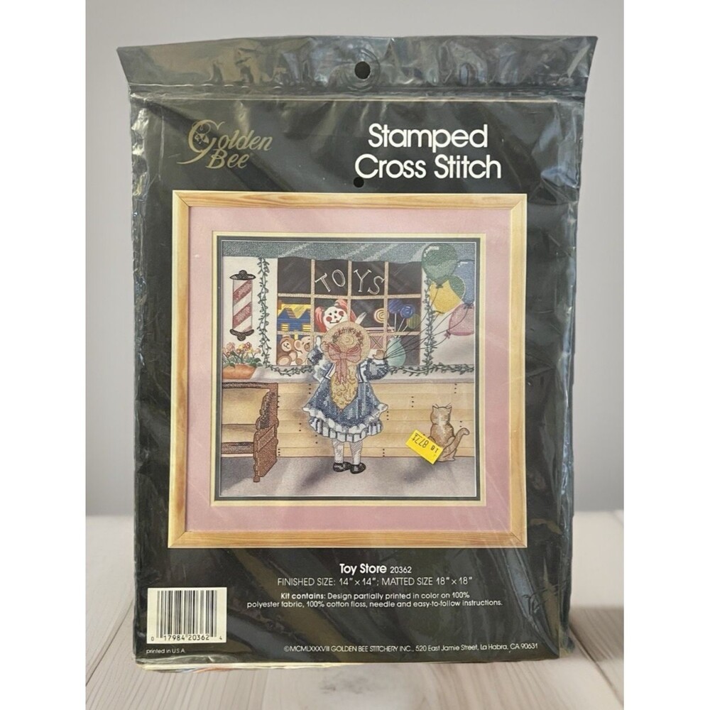 Golden Bee Toy Store Stamped Cross Stitch Kit 14" x 14" #20362